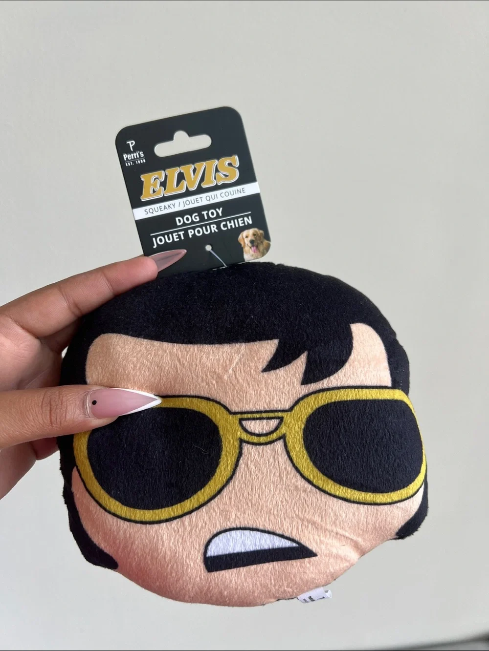 Plush Face Pillow with Yellow Sunglasses
